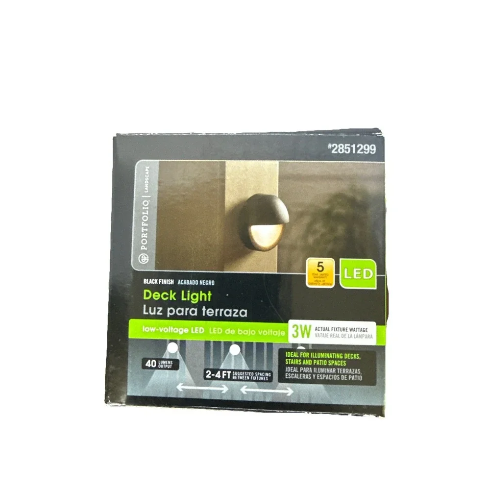 2 Portfolio Deck Light Stair Light Low Voltage LED Black Finish 3Watt‎